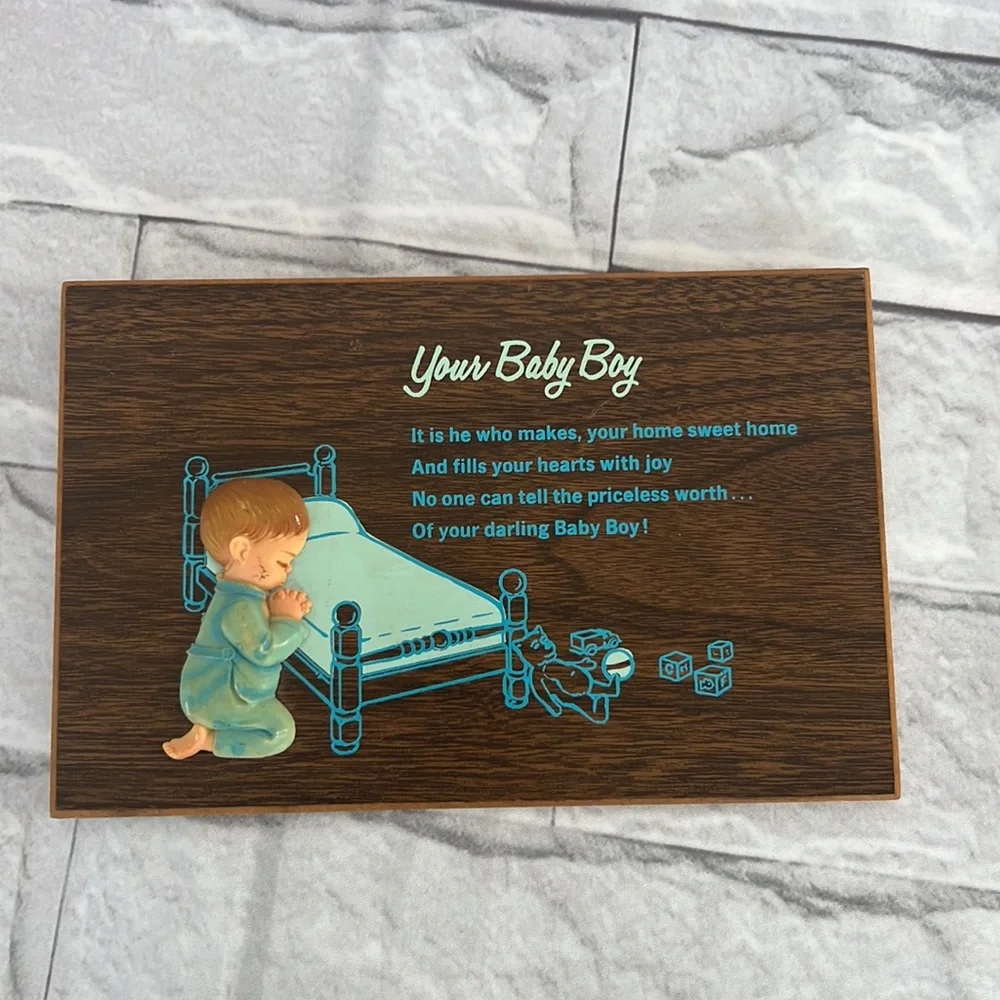 Your Baby Boy hanging wall Vintage Nursery Decor/plaque